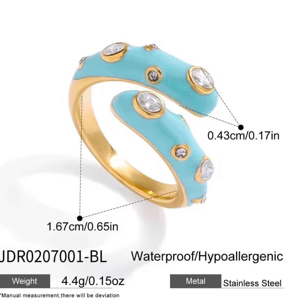 Anthro Elegant Blue Adjustable Ring - Picture 9 of 13